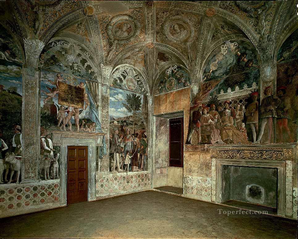 西壁と北壁の眺め ルネサンスの画家アンドレア マンテーニャ油絵